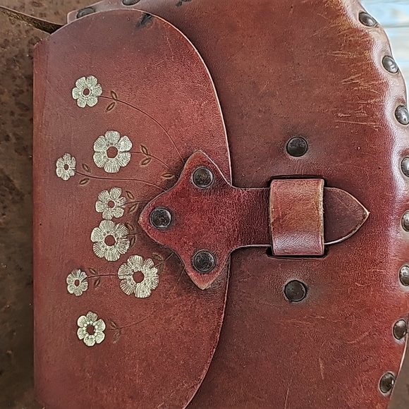 VINTAGE 70's Leather Shoulder Bag - Picture 8 of 14